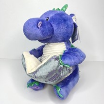 Dalton the Storytelling Dragon Purple Plush CUDDLE BARN 5 Fairy Tales 10&quot; NEW - £23.72 GBP