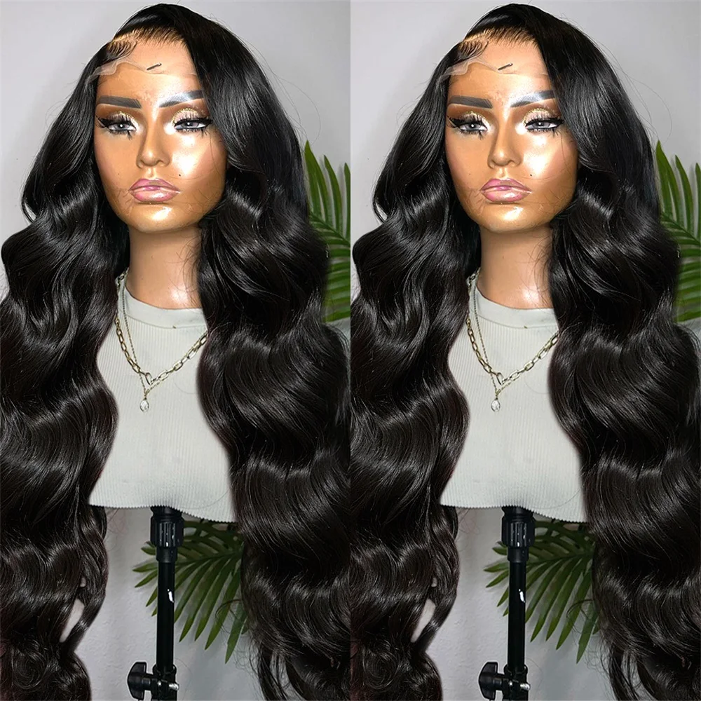 Transparent Lace Front Human Hair Wigs For Women Brazilian Body Wave Remy W - £56.33 GBP+