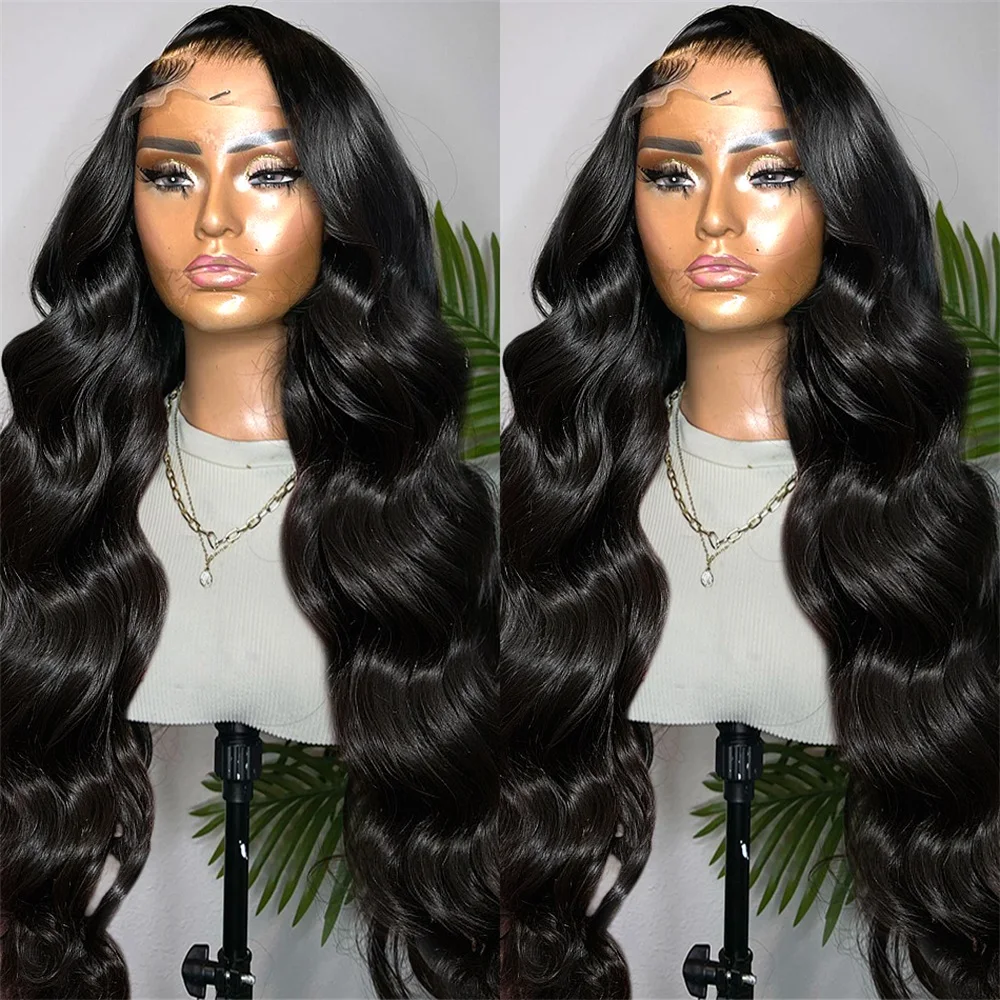 Transparent Lace Front Human Hair Wigs For Women Brazilian Body Wave Remy W - £53.83 GBP+