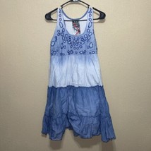 Peace Love Blue Cotton Dress Sz M New - £47.41 GBP