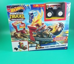 Hot Wheels Monster Trucks Arena Smashers Fire Crash Challenge Playset - £18.59 GBP