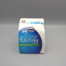 Leggs Sheer Energy Pantyhose Sz Q Off Black Control Top Med Support Sealed - $162.85 MXN