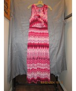Christine V Maxi Dress, Pink &amp; Red, Ruffled Neckline XL - $20.51 CAD