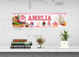 Ice Cream - Personalized Name Poster, Customized Wall Art Banner, Frame Option - £14.38 GBP+