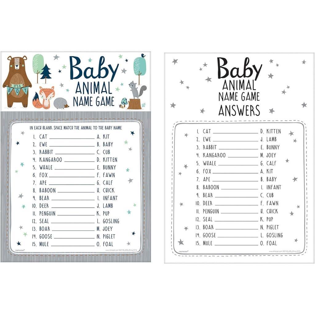 Baby Shower Bear&#39;ly Wait Animal Name Game 24 Pieces new - $4.75