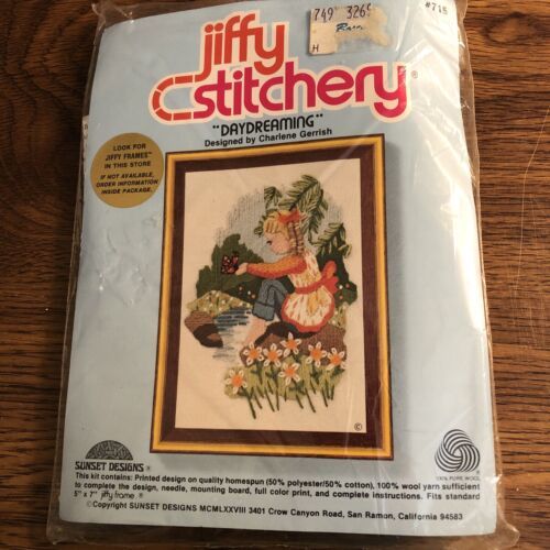 Primary image for NEW NOS NIP Vintage Jiffy Stitchery Kit Daydreaming 1978  #715 Charlene Gerrish