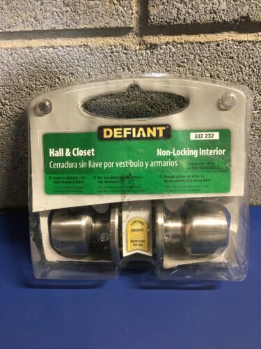 Defiant Hall &amp; Closet Non-Locking Door Knob   Stainless Steel Finish - $4.94
