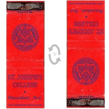 Vintage Matchbook Cover St Joseph&#39;s College Rensselaer Indiana Latin Motto 1940s - £7.81 GBP