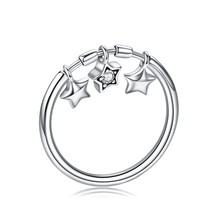 925 Sterling Silver Glittering Heart Clear CZ Anel Female Ring Women Wedding Eng - £15.82 GBP