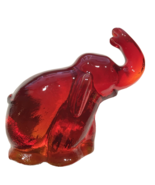 Vintage MCM KANAWHA Red Art Glass ELEPHANT Trunk Up 4&quot; tall - €43,11 EUR