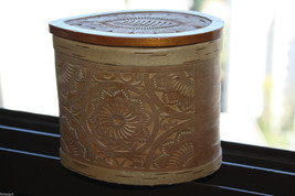 Vintage Russian Beautiful Birch Bark and Wood Trinket Jewelry Box Beresta Rare - £37.71 GBP