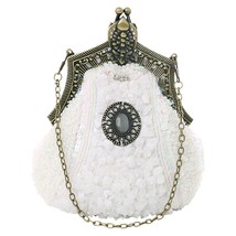 Women s Antique Beaded Embroidery Party Clutch Vintage Sequined Purse Evening Ha - £44.54 GBP