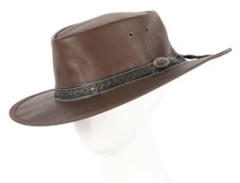 Real Australian Kangaroo Leather hat Made in Australia Crushable Water R... - $89.95