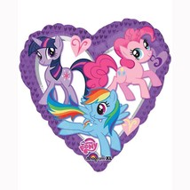 My Little Pony Foil Heart Shaped Mylar Balloon Round Birthday Party Supp... - £2.54 GBP
