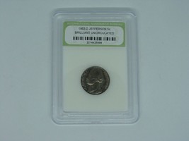 1962-D Jefferson 5c Brilliant Uncirculated Five Cents Certified Authentic Coin - £9.05 GBP