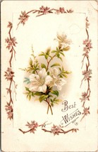 Best Wishes Floral Embossed Postcard PC110 - £3.97 GBP