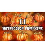 11 Watercolor Pumpkins - $147.91 MXN