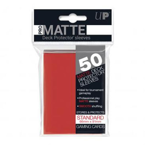 Pro-Matte Standard Deck Protector Sleeves 50pcs - Red - $19.11