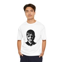 Ringo Starr Vintage Beatles Rock Band Black and White Graphic Print T-Shirt - £22.69 GBP+
