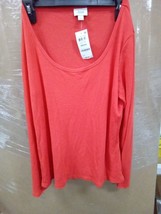 JENNI Orange Solid Long Sleeve T-Shirt  124boxazb - £12.93 GBP