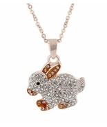 Crystal Kingdom Bunny Rabbit Pendant Necklace 15-17&quot; Chain Jewelry Box G... - £10.78 GBP