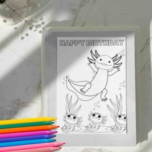 Printable birthday card for children to color in, fun printable birthday... - £1.09 GBP