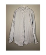 Ralph Lauren White Chambray Blue Pinstripe Old Money Office Oxford Shirt... - $32.00