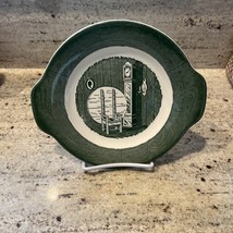 Vintage Royal Colonial Homestead Tabbed Gravy Boat Underplate 8” Green C... - $7.87
