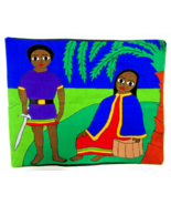 Handmade Ethiopian Jewish Embroidered Pillow Cover Signed Tesema Tadeg - $68.31