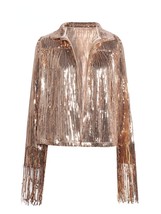 Fashion Women&#39;s Tel Sequin Jacket 2022 Autumn Winter Streewear Ladies  BF Retro  - £126.10 GBP