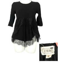 Black Lace Top 1/2 SMALL Casual Blouse Women&#39;s  - $13.50