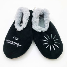 Snoozies Men&#39;s Slippers I&#39;m Thinking Medium 9/10 Black - £11.83 GBP