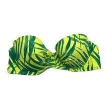 Aerie Bikini Top Underwire Molded Cups Strapless Palm Leaf Print Green 36D - £3.92 GBP
