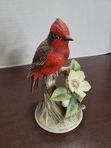 Red Bird Porcelain Figurine Andrea By Sadek Japan on Pedest Vermilion Flycatcher - £13.11 GBP