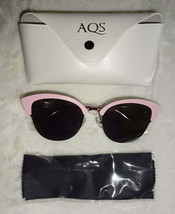 AQS Aquaswiss Cat Eye Sunglasses Pink Gray $149 Mirrored Lens 70-13-145 ... - £96.99 GBP