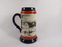 Budweiser Red White &amp; Blue Holiday 1990 Clydesdale Beer Stein American Tradition - £4.60 GBP