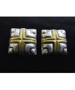 Pr Womens Vintage Estate Sterling Silver w/ Gold Tone Earrings 18.8g E3656 - €42,78 EUR