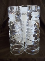 2 NOBLE EXCELL ARIA Lead Chrystal Wavy Candlesticks 6 3/4&quot; tall - $13.99