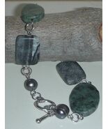 EXQUISITE  JASPER AND FRESH WATER PEARLS BEADS BRACELET - €17,18 EUR