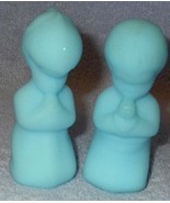 Vintage Fenton Light Blue Satin Glass Children Praying Set - $27.37 CAD