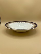 5x Myott 8&quot; rimmed Soup Bowl cobalt. white, gold  &quot;Royalty 1559B.U.&quot; 1940 VTG UK - £24.25 GBP