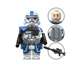 501st Legion Clone Trooper Star Wars Figure with Jetpack and Rifle - $3.60