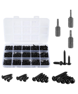  760Pcs Torx Pan Head Self Tapping Screws Kit, Black Carbon Steel, 15 Sizes - $15.39
