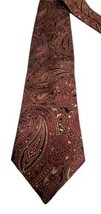 Joe Joseph Abboud Green Paisley Silk men&#39;s neck Tie 100% imported silk maroon - $13.98