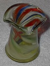 Vintage Color Swirl Colors Art Glass Creamer Pitcher - £15.94 GBP