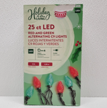 Holiday Living 25-Count Faceted C9 Bulbs 13-ft LED Christmas Red &amp; Green Lights - £9.55 GBP