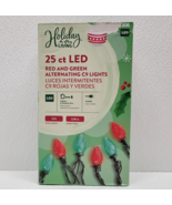 Holiday Living 25-Count Faceted C9 Bulbs 13-ft LED Christmas Red &amp; Green... - £9.61 GBP