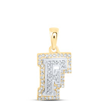 10K TWO-TONE Gold Round Diamond F Initial Letter Nicoles Dream Collection P - £188.55 GBP