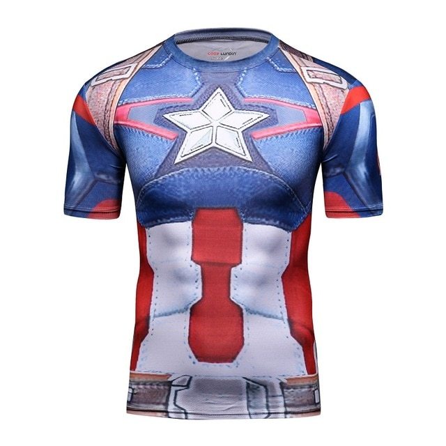 T-shirt Superhero 3D printing Men Civil War T Compression T Shirts Marvel Avenge - $18.00