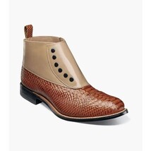 Stacy Adams Madison Spectator Spat Demi Boot Two Tone Tan Multi 00109-238 image 11